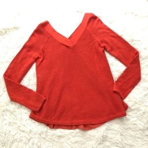 KNITTED & KNOTTED |ANTHRO ORANGE KNIT SWEATER SZ L